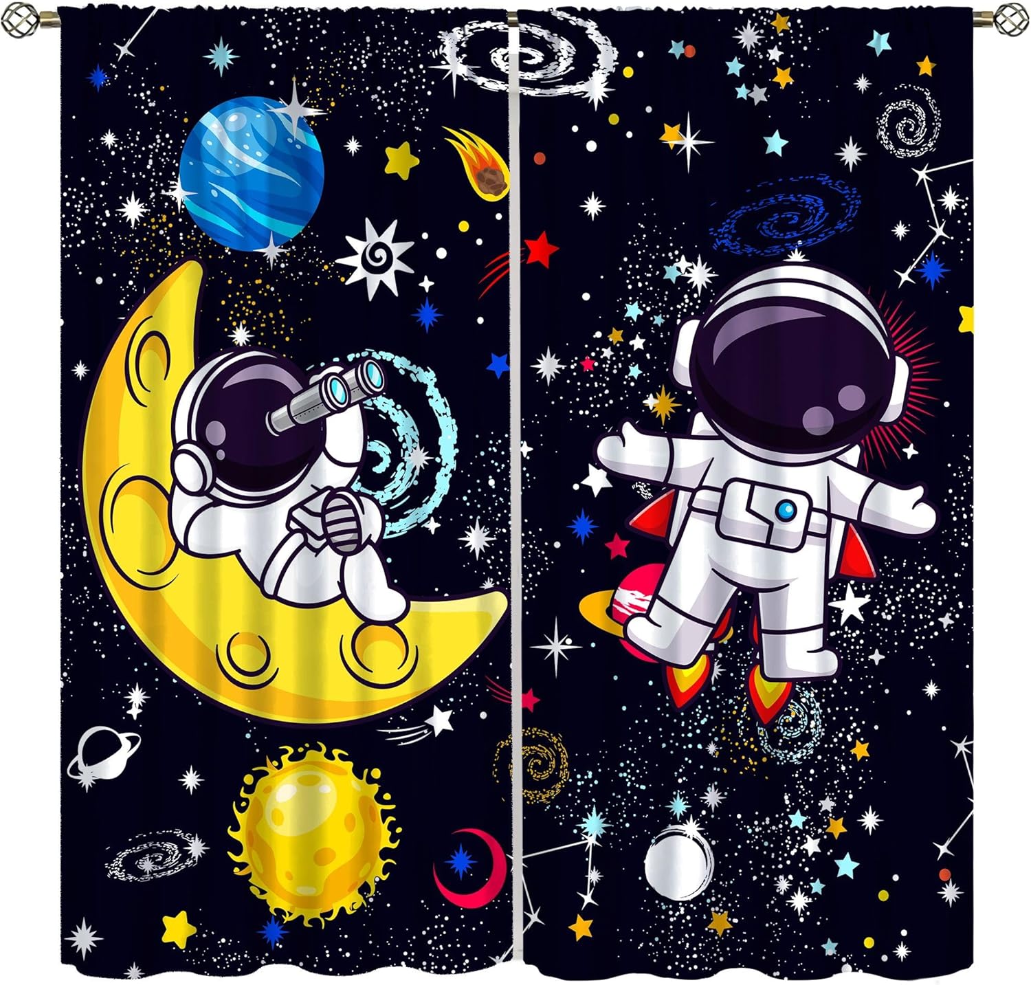 Science Nursery - Cortina Decorativa Galaxy Science, Tapiz de