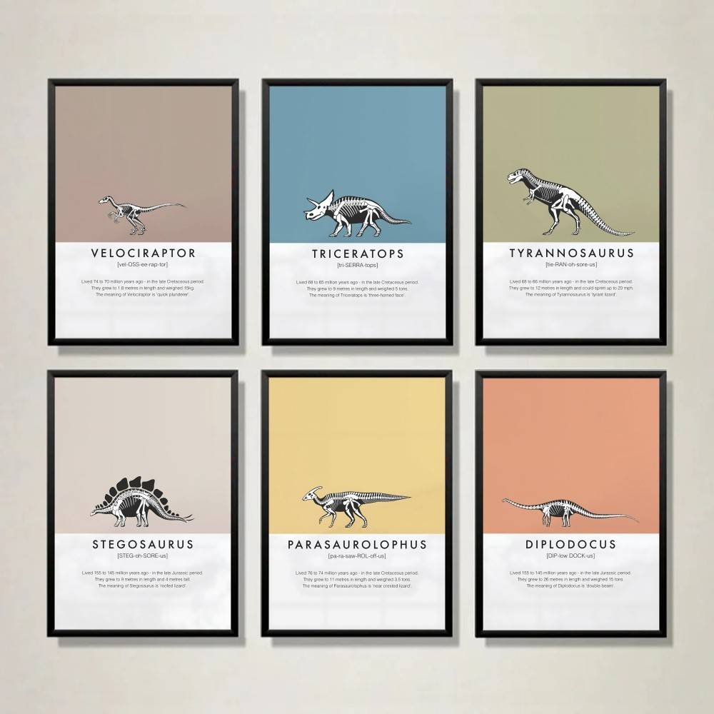 Science Nursery - Póster de esqueleto de dinosaurio, arte