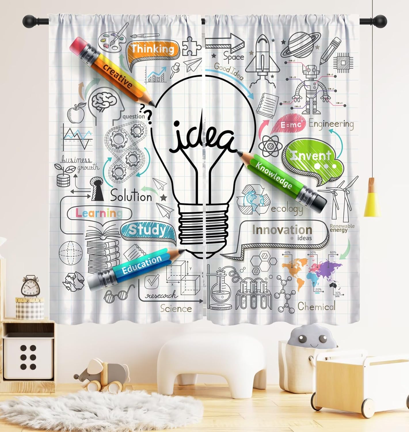 Cortinas Opacas Educativas con - Science Nursery reseña y precio