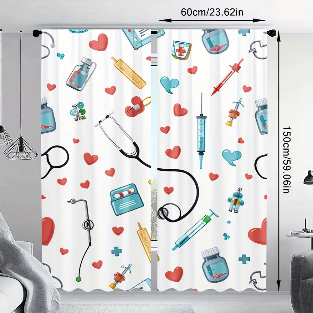 Cortinas con Patrones Médicos  - Science Nursery reseña y precio