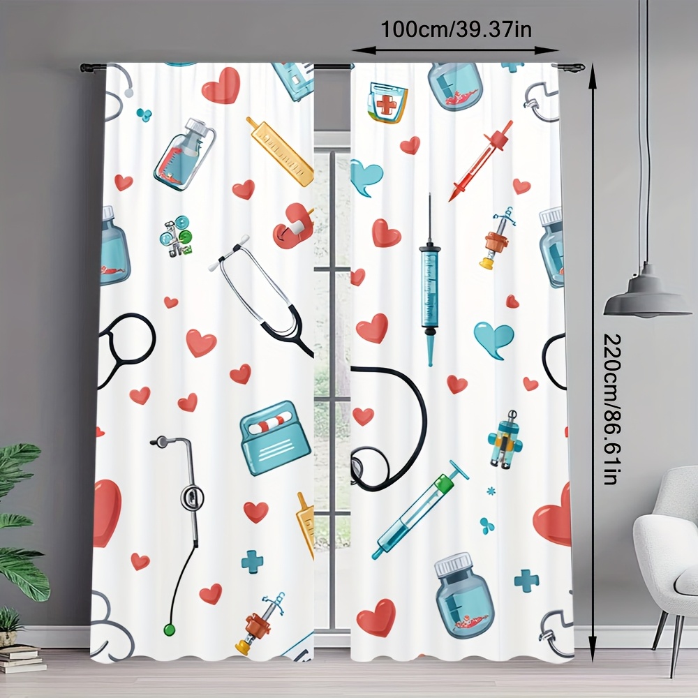 Cortinas con Patrones Médicos  - Science Nursery reseña y precio